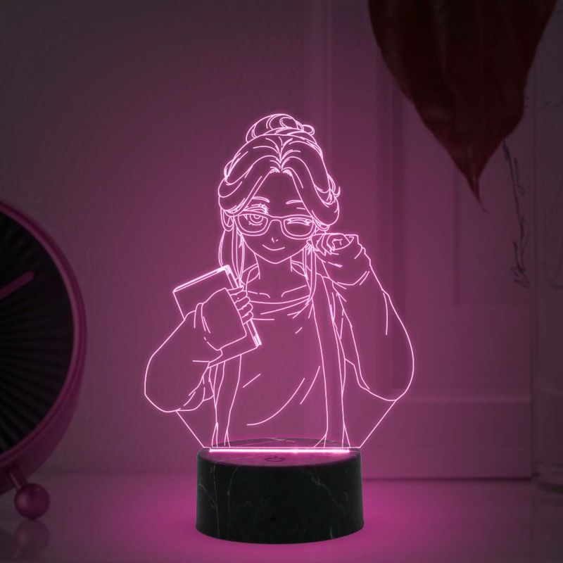 3D Girl Anime Led Night Lamp with Multicolored Light Birthday Gifts for Girl